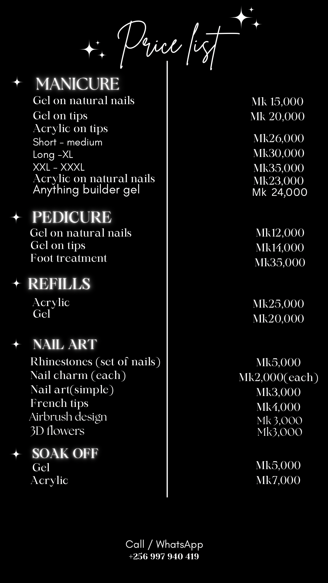 Lauryn Luxe Beauty Price List